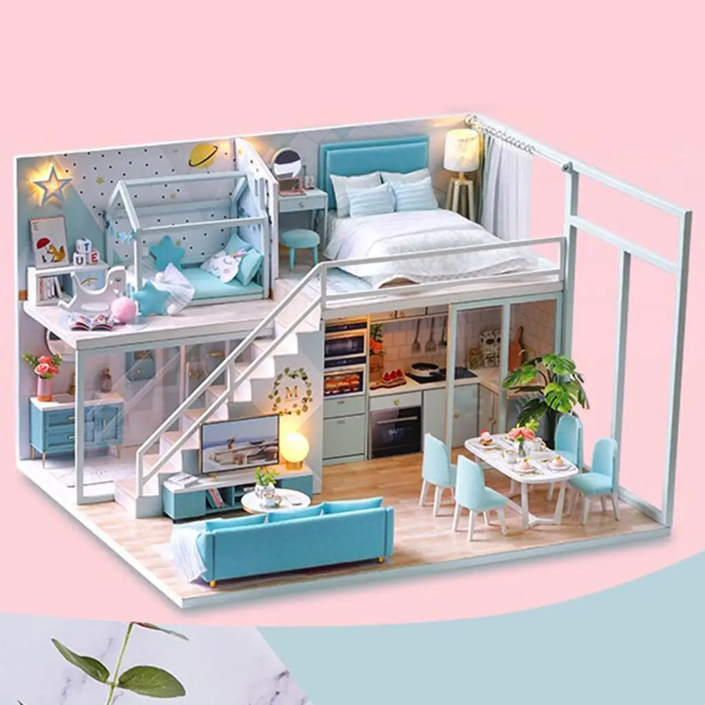 1:24 Schaal Poppenhuis Miniatuur Diy Kit Creatieve Kamer Accessoires Perfect Diy Cadeau Voor, Liefhebbers En Gezinnen