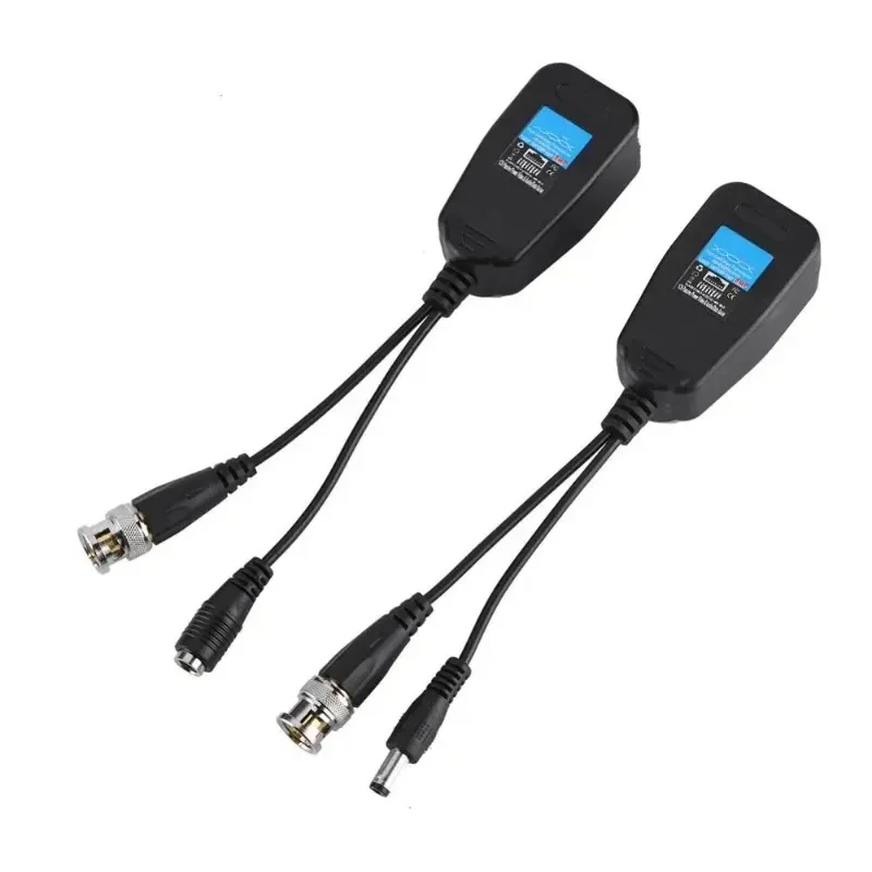 DC-8MHZ Passive CCTV Coax BNC Video Power Balun Transceiver to RJ45 Connector 1 Pair