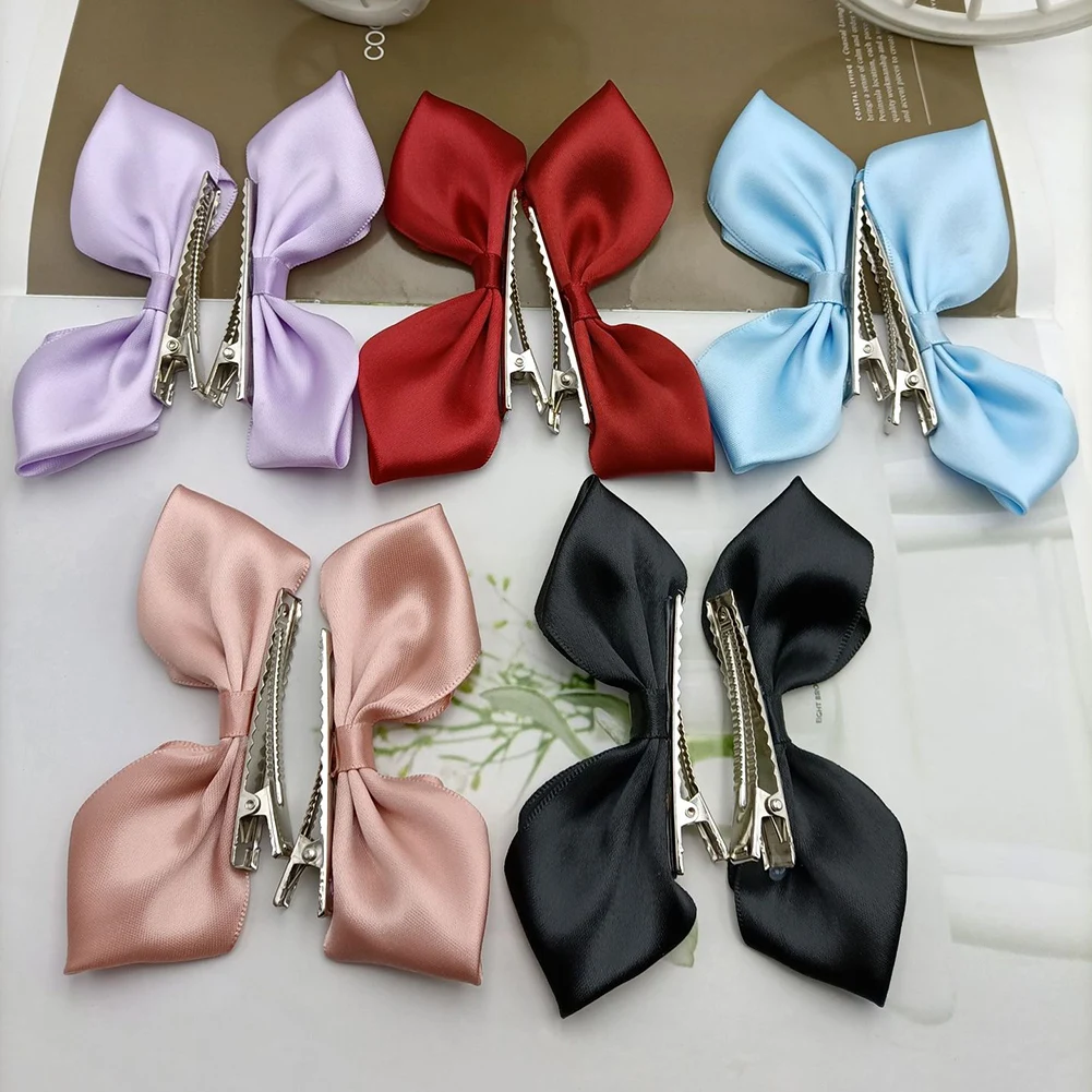 

Black Red Ribbon Hair Bows Hair Clips Vintage Bowknot Side Hairpin Cute Girls Barrettes Headdress Hair Accessories Women