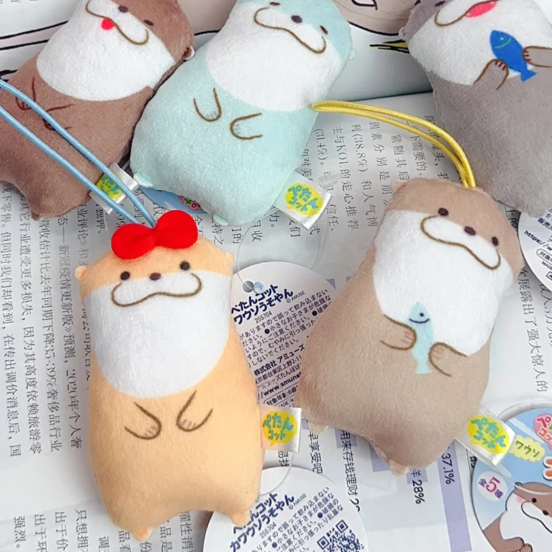 New Japanese Style Cute Otter Plush Doll Pendant Cartoon Kawaii Mini Animal Otter Plush Backpack Decoration Pendant Gifts