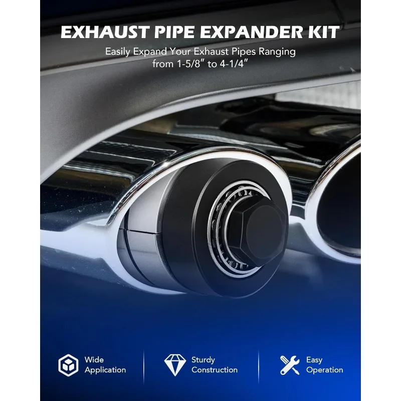 

Exhaust Pipe Expander Tool 1-5/8 to 4-1/4 Inch, Hex 28mm Muffler Spreader Stretcher Kit with Storage Case