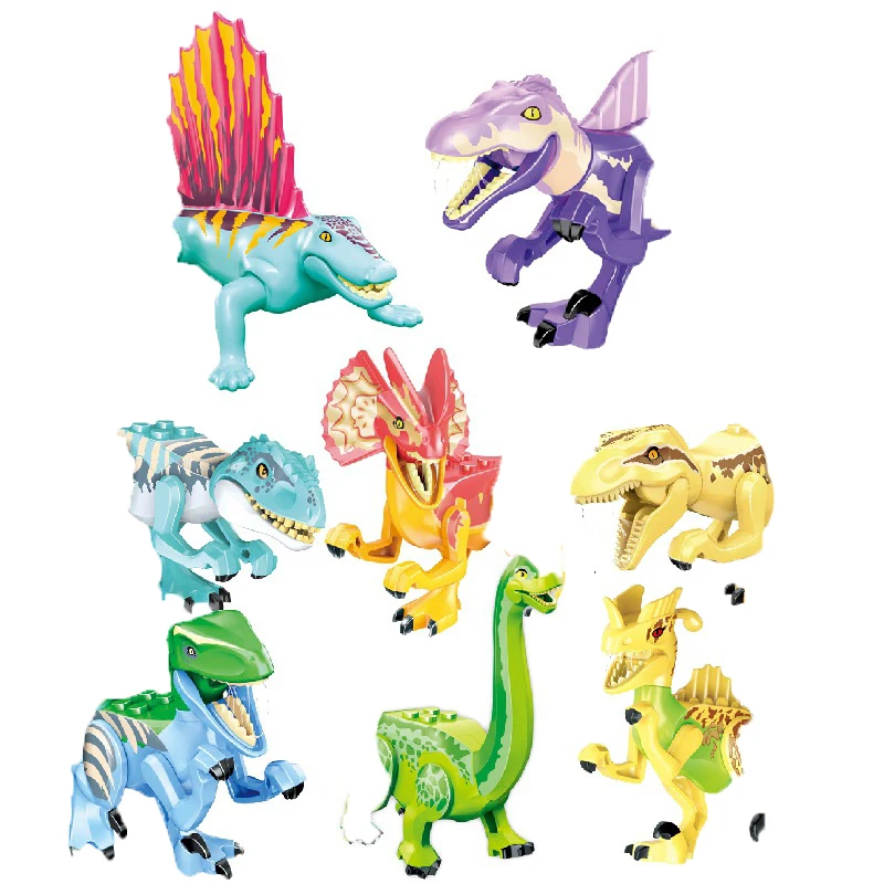 Décennie s de construction de figurines de dinosaures, briques d'assemblage, jouets de figurine d'anime, compatibles avec 208.assic World, 8 pièces par ensemble