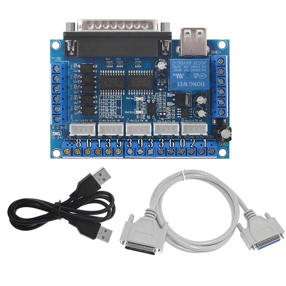 New Mach3 Engraving Machine 5-axis Stepper Motor Driver Interface Board Control Board With Optocoupler Isolation And Usb Cable