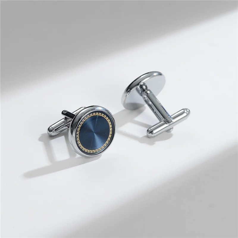 Wedding Man Cuff Link Set Luxury Man Shirt Cufflinks Vintage Blue Cufflink Shirts Studs Button And Cufflinks For Mens Tie Clips