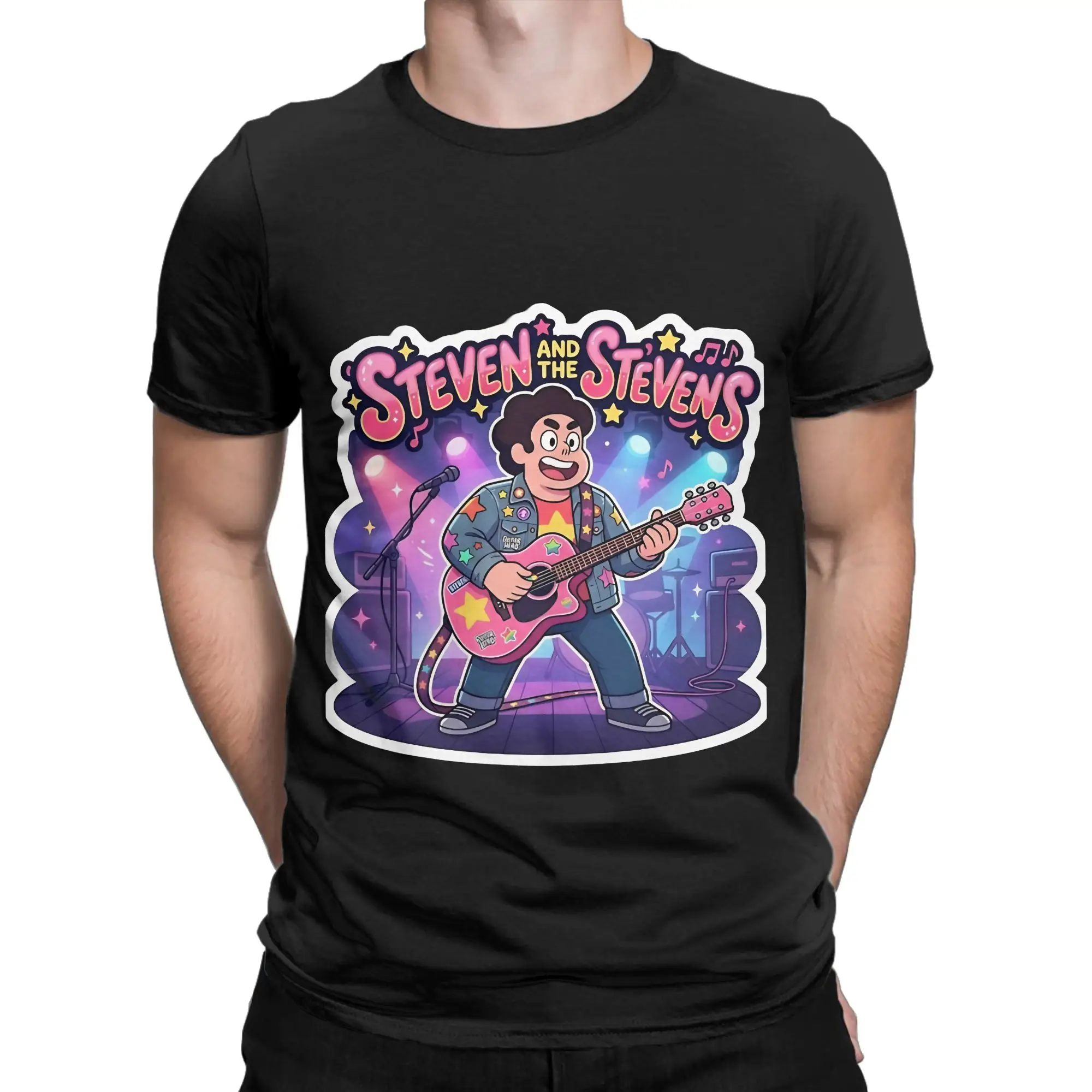 Steven Acoustic Guitar Classic Shirt Funny 100% Cotton T-Shirt Steven Universe Tops Tees For Men