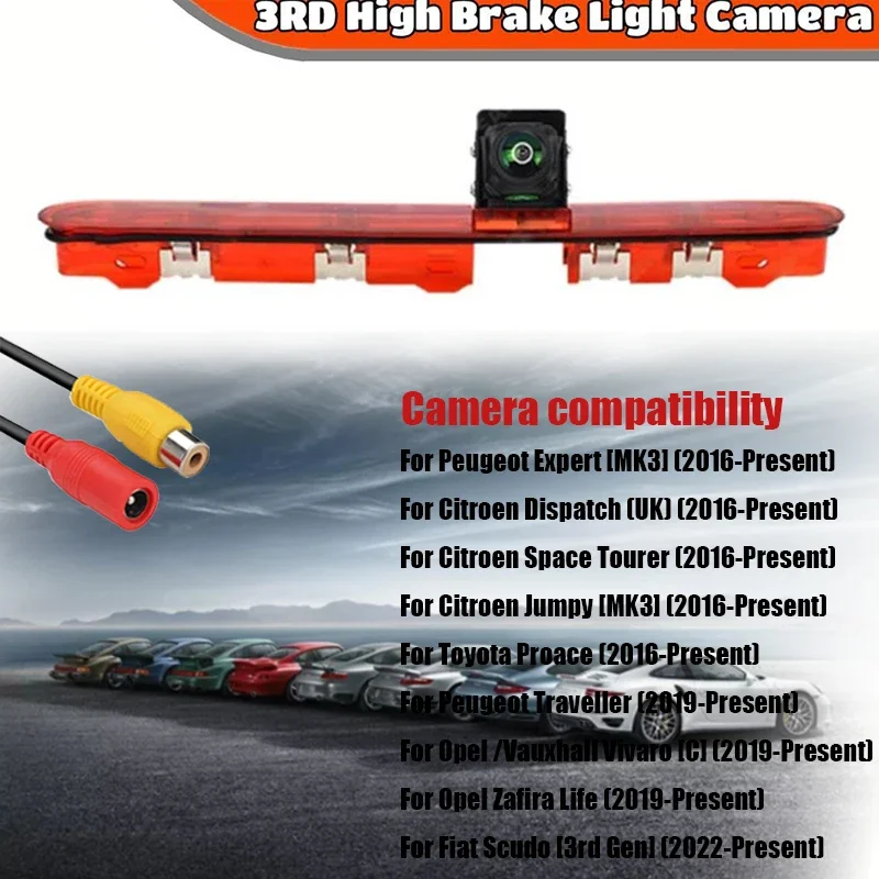 HD 3rd High Brake Light Camera CCDBackup Camera for Reverse Parking OE Replacement for Peugeot Expert Citroen Dispatch Toyota