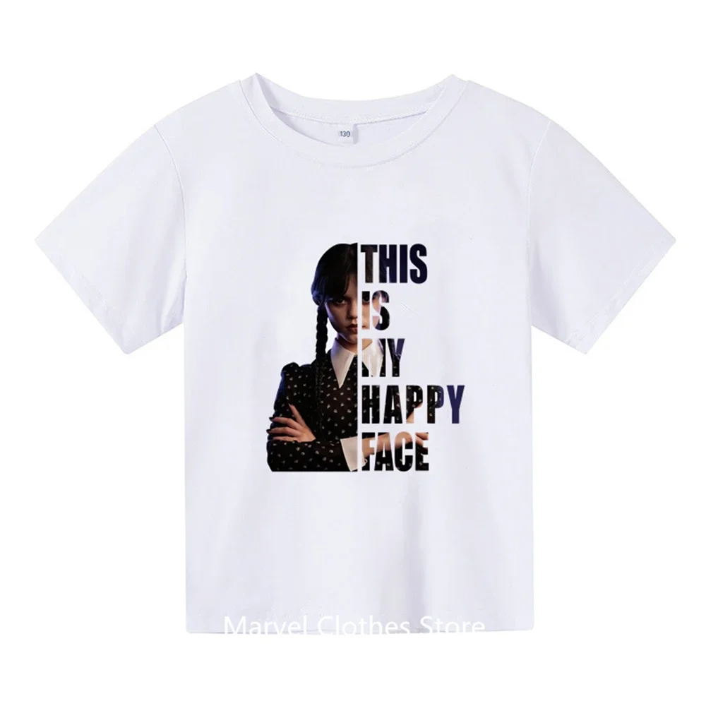 Wednesday Addams Tshirt Kids Boys Clothes T Shirt Girls Summer Tops Baby Boys Clothes Fashion Children Short Sleeve T-shirts