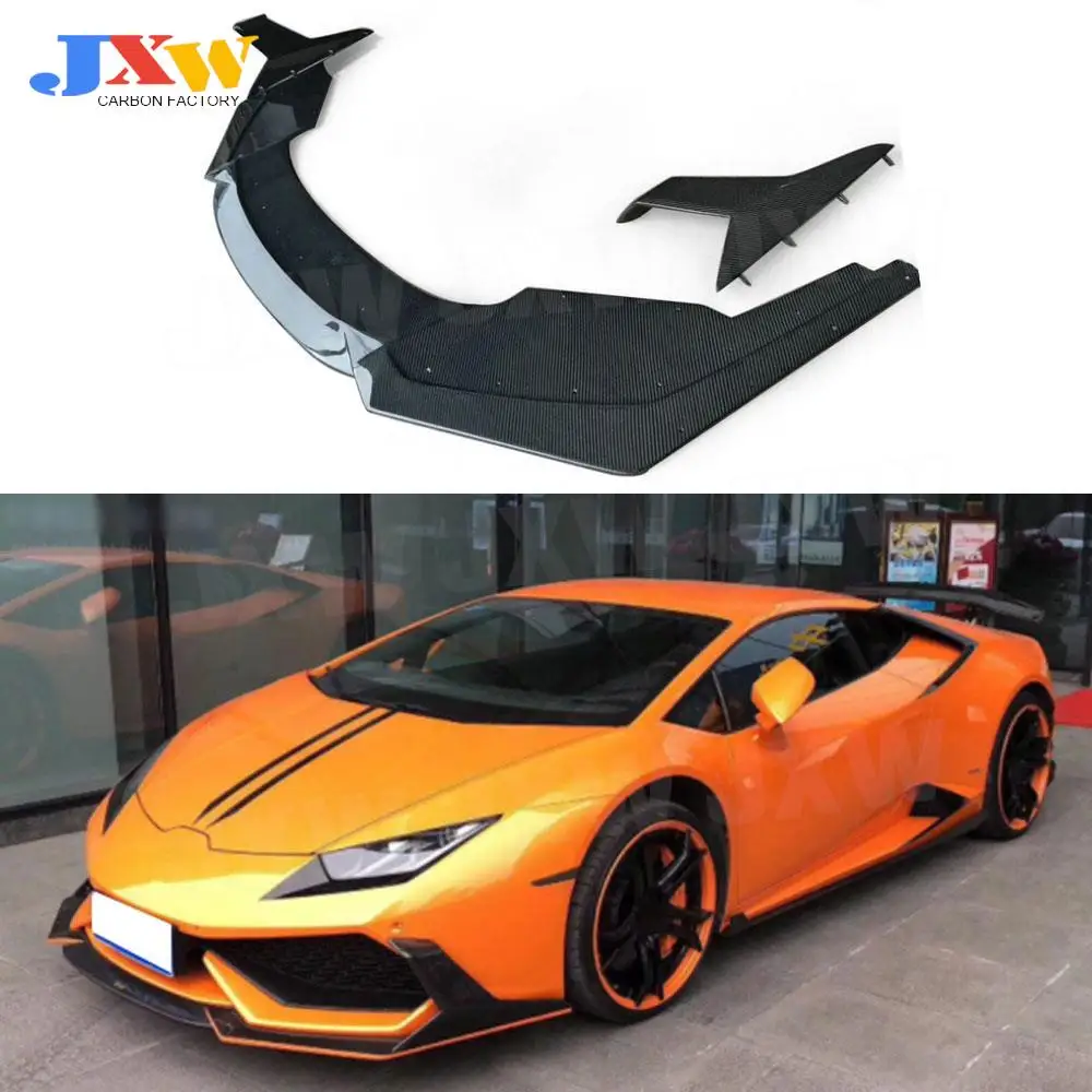 

Carbon Fiber Car Front Lip Spoiler Side Splitters Aprons case For Lamborghini Huracan LP610-4 2014-2018 D Style Bumper Guard