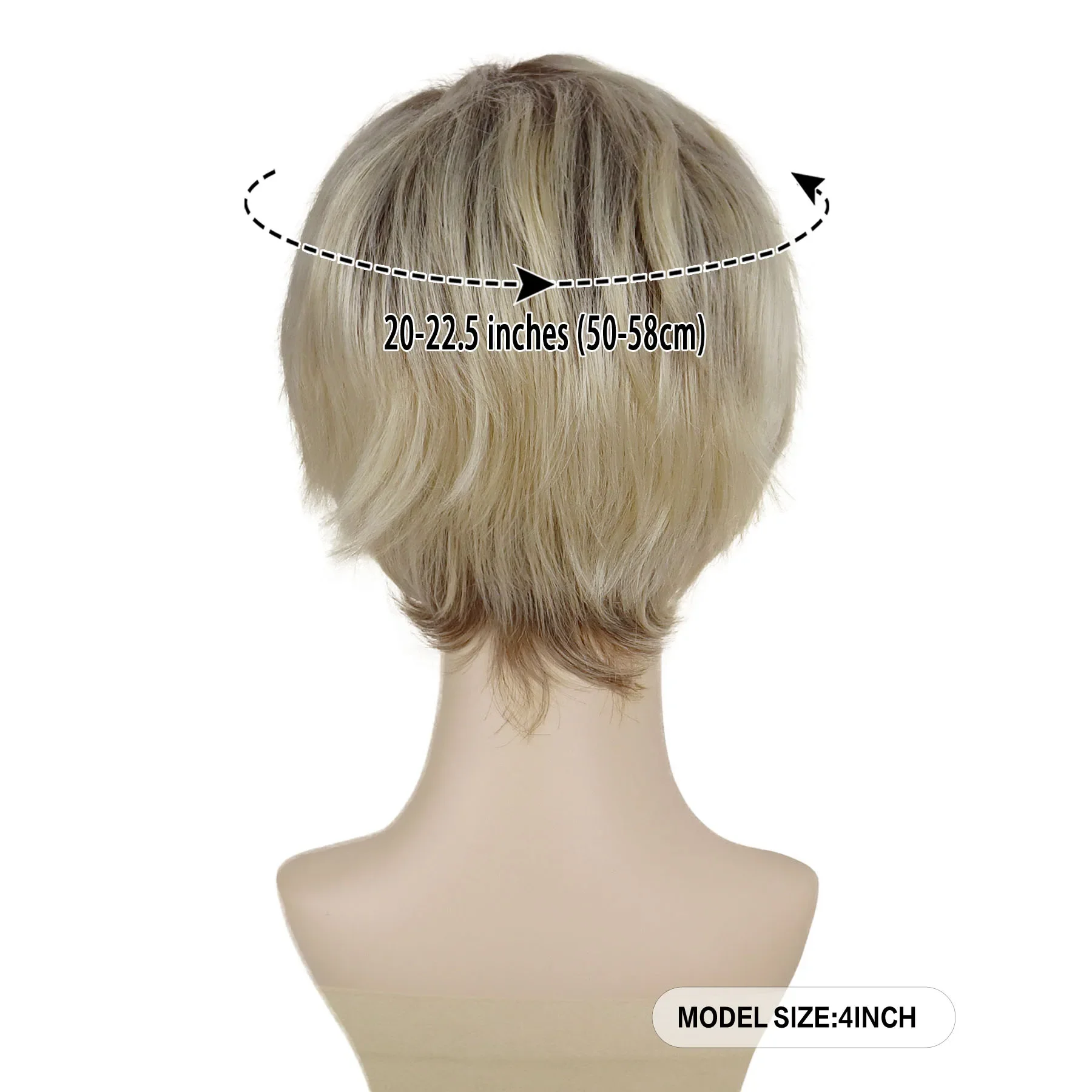 Ombre Blonde Wigs for Women Synthetic Hair Short Wig with Bangs for Mother Daily Wear Natural Hairstyles Mommy Wig Casual Style