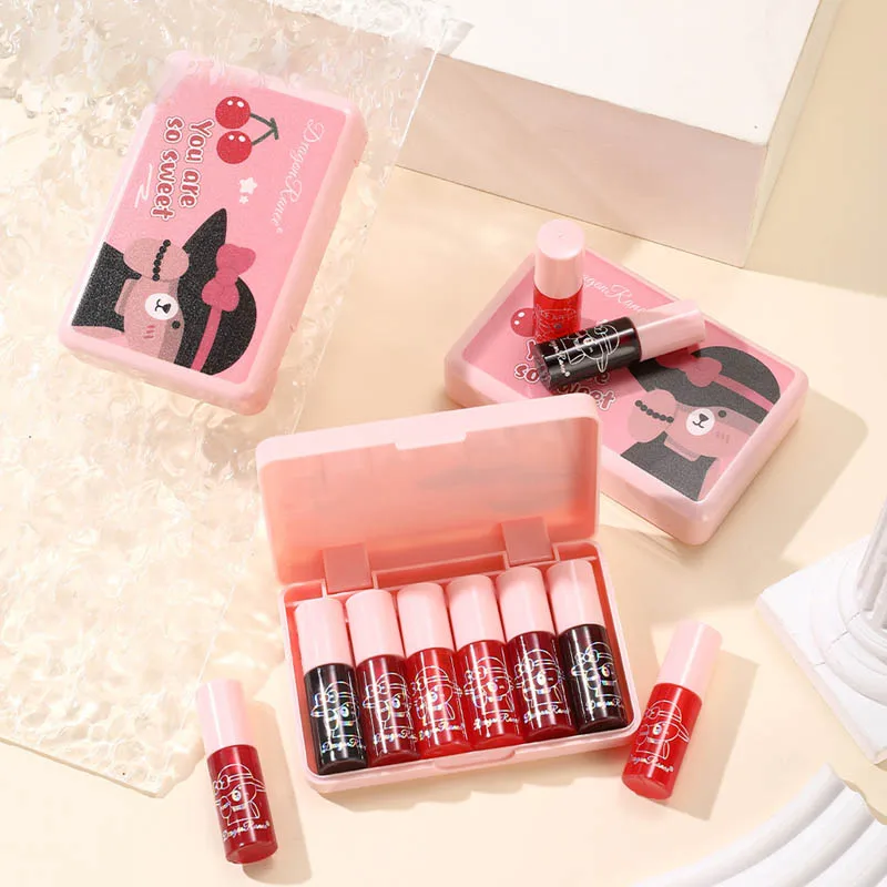 6 Lip Glaze Set Lip Tint Mirror Water Gloss, Rich Whitening, Complexion Lipstick Moisturizing, Non-Stick, Long-Lasting Lip Glaze