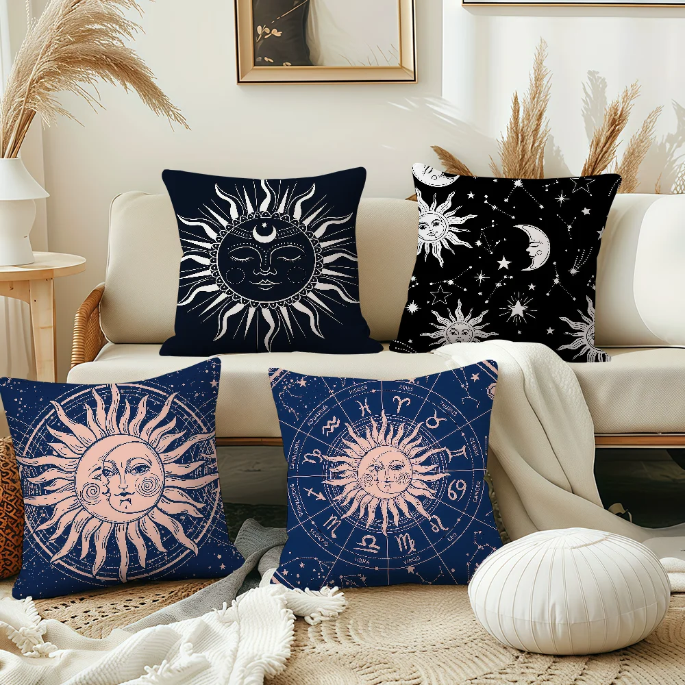 Witch Sun Moon Fashion funny cushion cover Pillow Cover Decoration Room Home Sofa living Office Car Nordic Simplicity