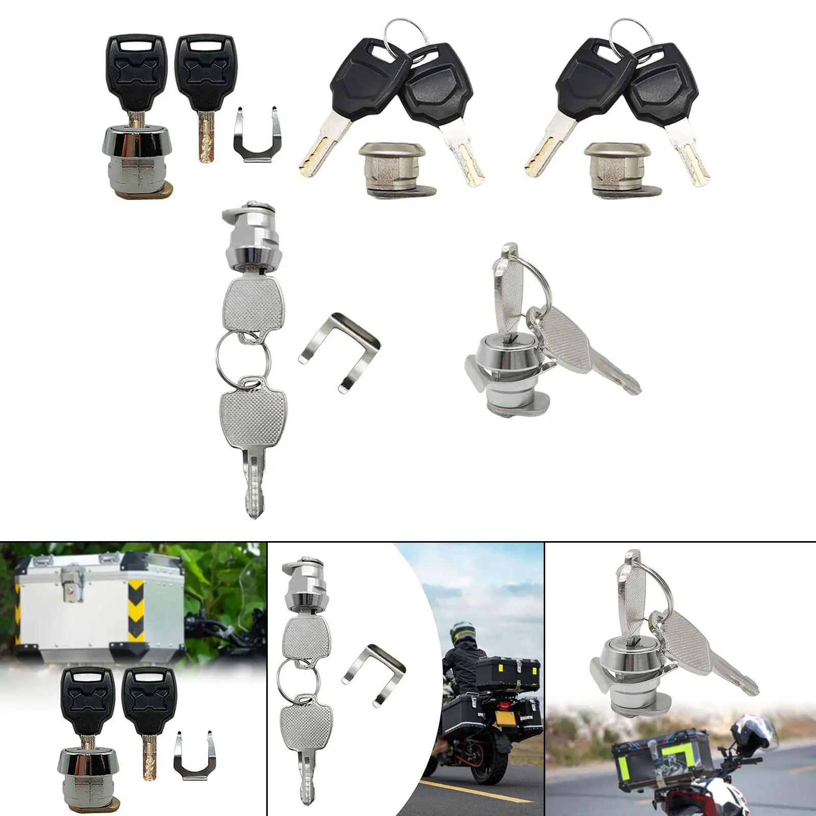 

Durable Metal Rear Trunk Lock Motorcycle Key Lock Kit for Electric Motorbike Tail Box Luggage Storage