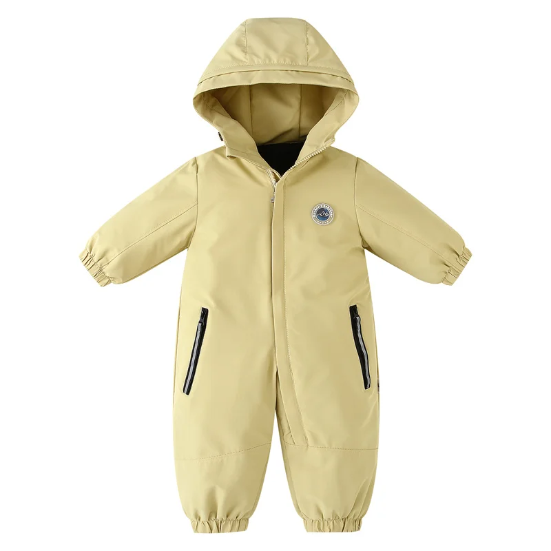 Kinder-Skianzug Winter Herbst Plus Samt Jungen-Jumpsuit Warme Kinderkleidung Wasserdichter Baby-Mantel mit Kapuze Jungen-Schneeanzug 1-5 Jahre – Detail 7