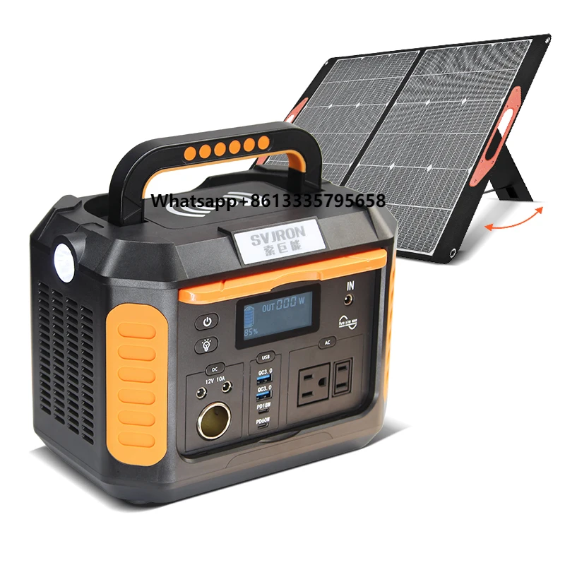 

2022 New Solar Power Station LCD Display Wireless Faster Charging PD60w Can Customization for RV Home Power Supply