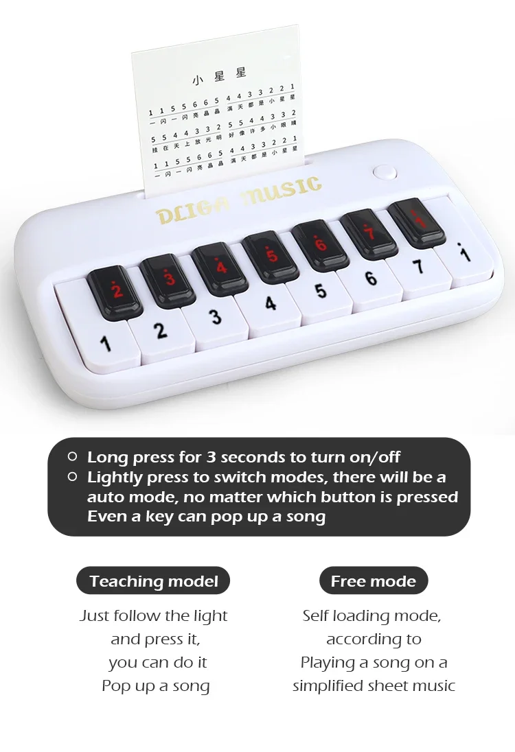 Tastiera per pianoforte elettronico Mini strumento musicale elettronico multifunzionale con giocattolo educativo leggero Regali di compleanno di Natale per bambini