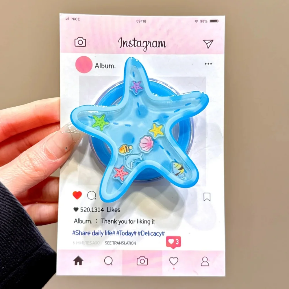 

Милый мультяшный зыбучий песок встряхивает морскую звезда для Magsafe Griptok, держатель для телефона, подставка для кольца на палец, поддержка IPhone 15, кронштейн для девочек