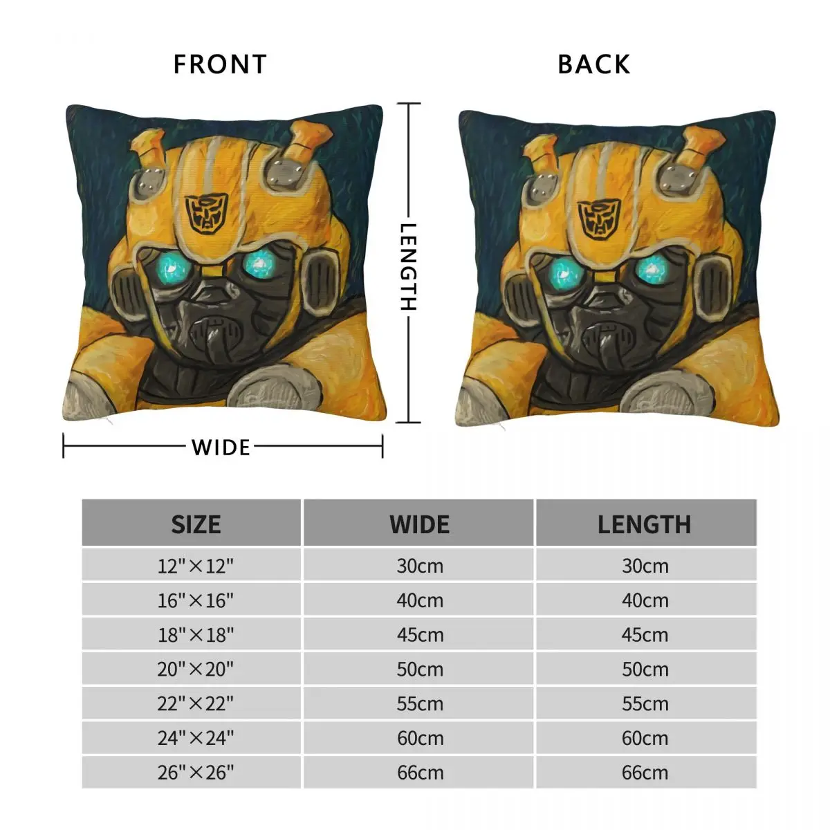 Van Gogh Bot Bumblebee Square Pillowcase Polyester Linen Velvet Pattern Zip Decorative Sofa Cushion Cover 18