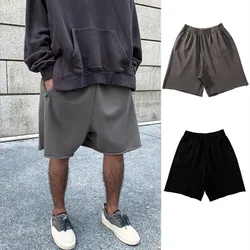 Kanye-Shorts casuais de algodão puro masculino, esportes antigos, rua alta, mesmo estilo