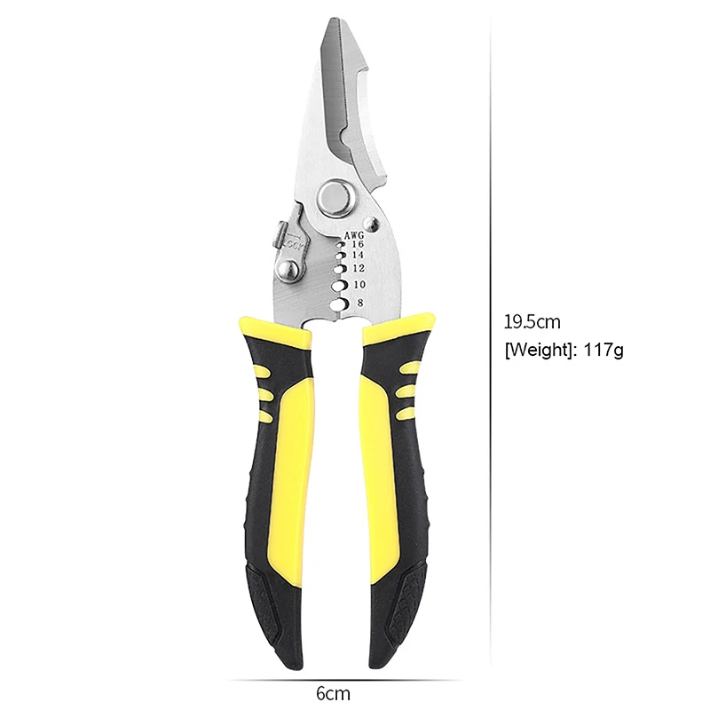 Cortadores de fio alicate de friso multi função alicate de descascamento eletricista tesoura ferramentas manuais eletricista ferramentas portáteis