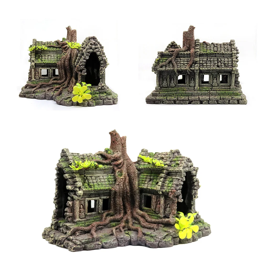 

1Pcs House Resin Crafts Creative Design Aquarium Decorations Desktop Adornments for Home Fish Tank Landscape