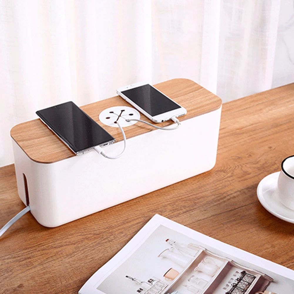 Cable Management Box Cable Organizer Box Protect Cables Power Line Storage Case Large Capacity for Hiding Messy Cables