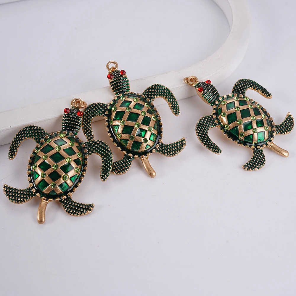 10 Pieces Fashionable Personalized Turtle Pendant Charm Animal DIY Cute Jewelry Accessory Necklace Bracelet Keychain