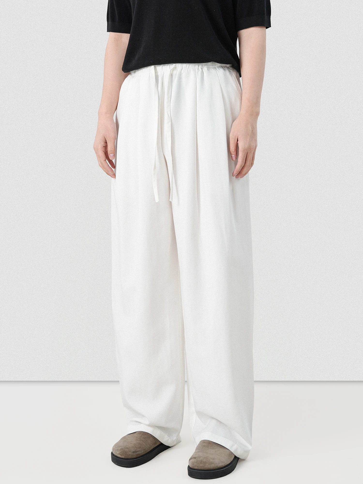 Mr. Twenty-eight Lenzing Men's Loose Wide Leg Casual Pants Breathable Thin Outdoor Summer Casual Long Trousers Comfortable Fit