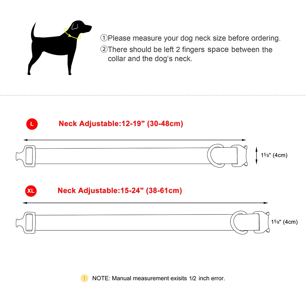 Personalized Tactical Dog Collar Nylon Military Dog Collar Reflective Anti-lost Free Print Dogs Name for Dog Training Hunting view 6
