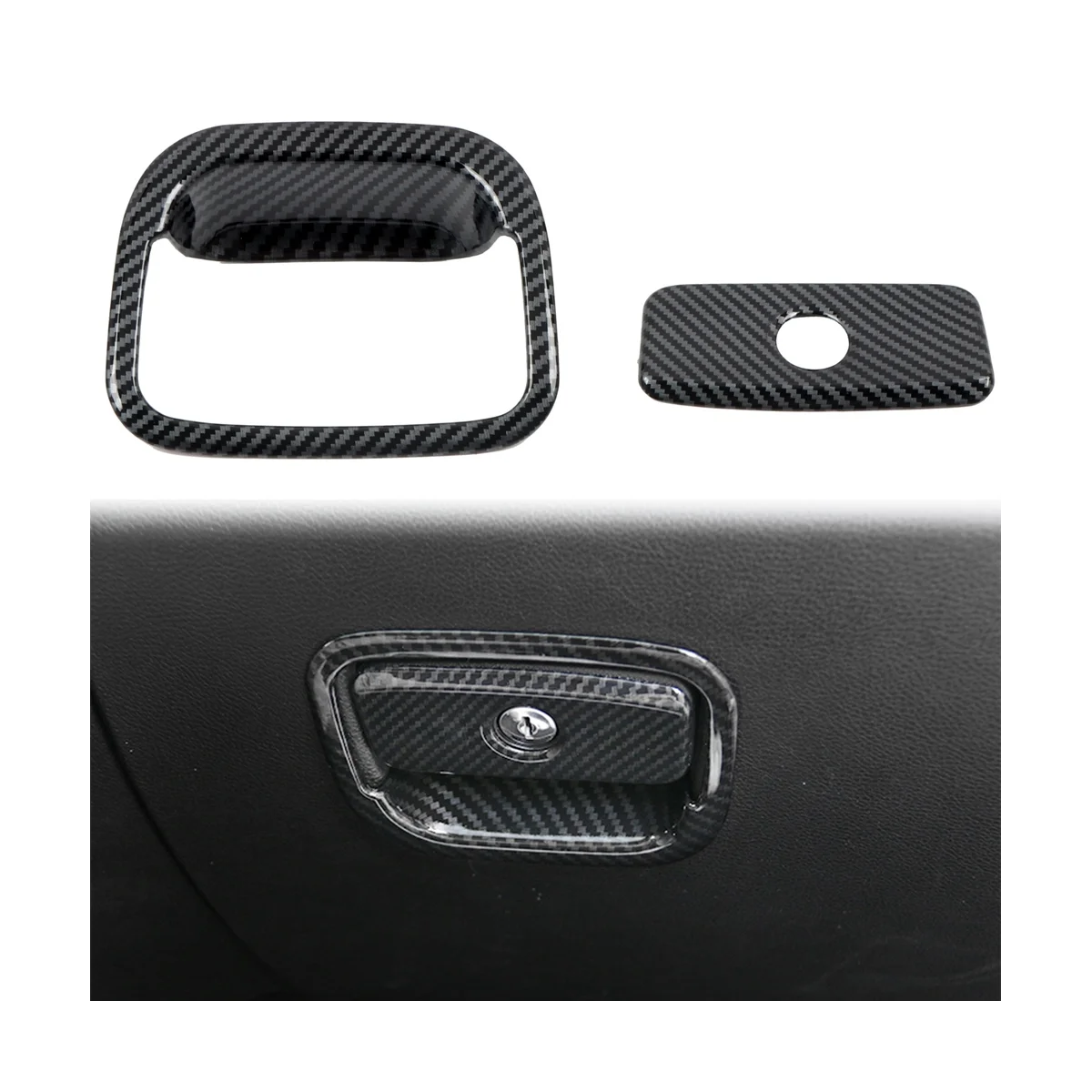 Car Carbon Fiber Interior Storage Glove Box Handle Cover Trim for Dodge Durango 2011-2020