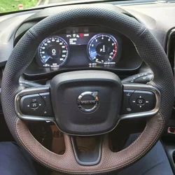 Customization Car Steering Wheel Cover Accessories Hand Sewing Leather For Volvo XC60 S80 S90 S60 XC40 V40 XC90 Auto Parts