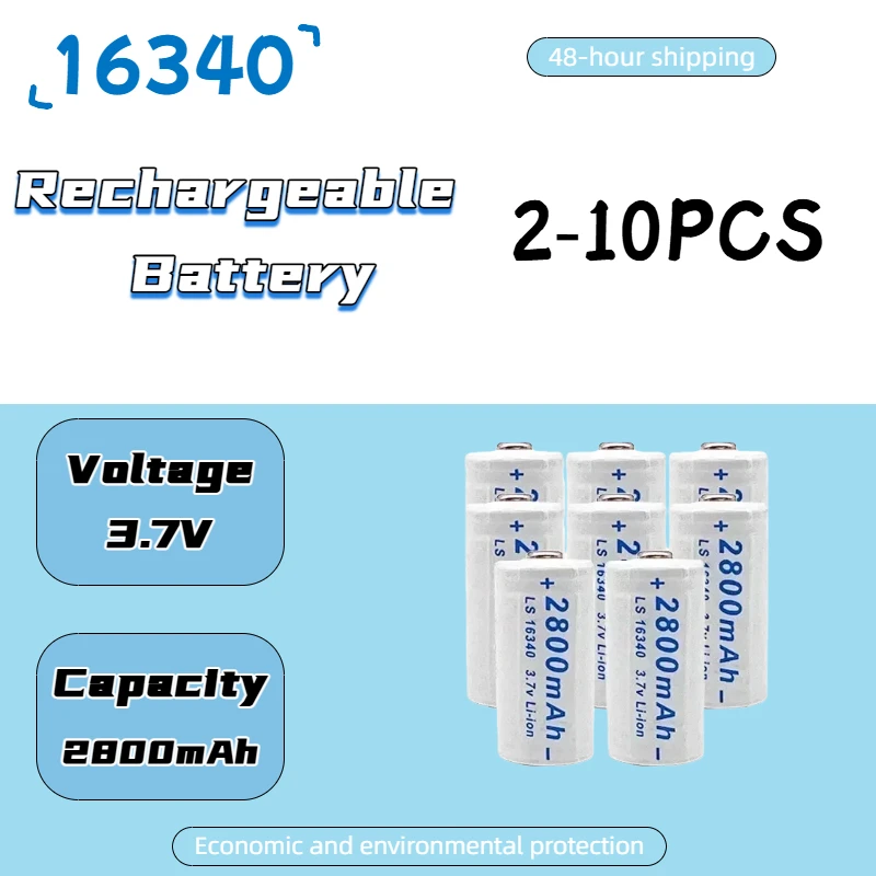 

Multi-Model Compatible 3.7V CR123A 2800mAh Li-ion Rechargeable Battery with Charger for DL123A EL123AP LS16340