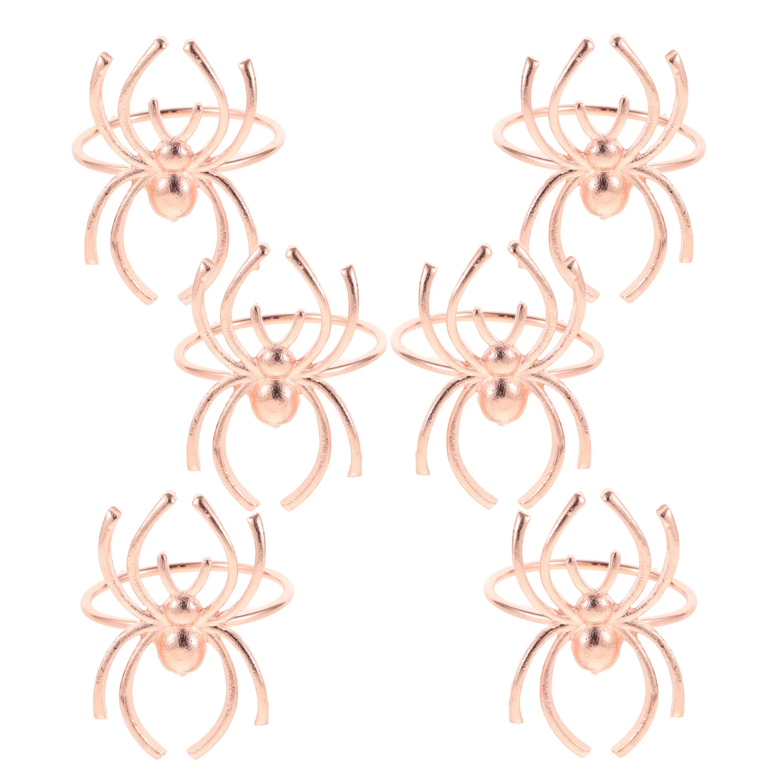 

6Pcs Halloween Napkin Rings Alloy Spider Design Hotel Napkin Holder Dining Party Restaurant Serviette Buckles Silver