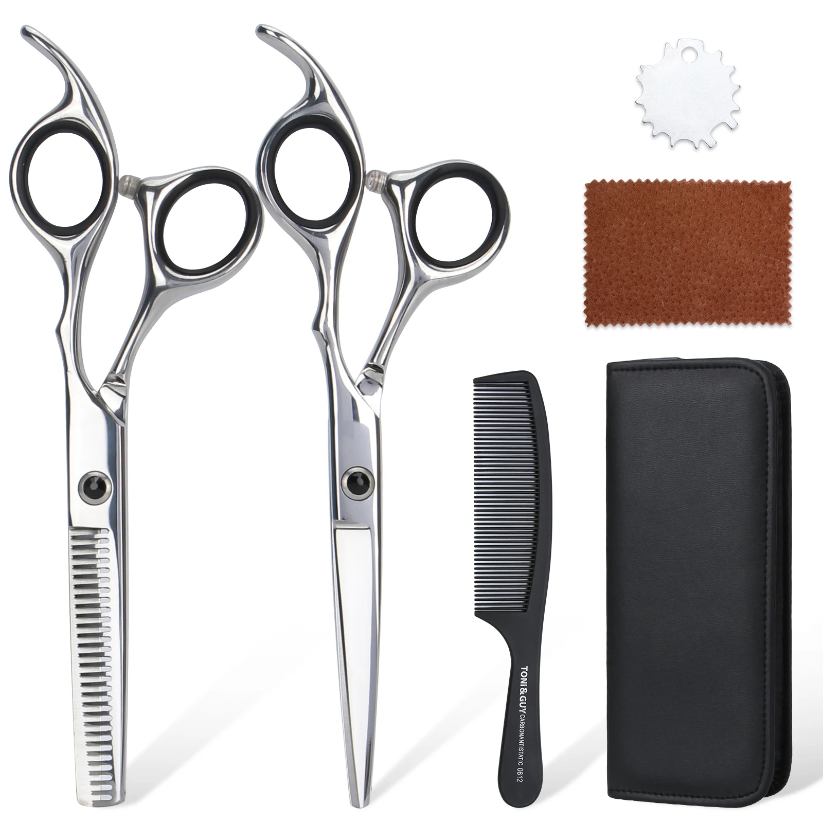 

5.5 Inch Hair Scissors Set Hairdressing Professional Haircut Comb Scissors Kit Straight Thinning Scissors Barber Salon Tools