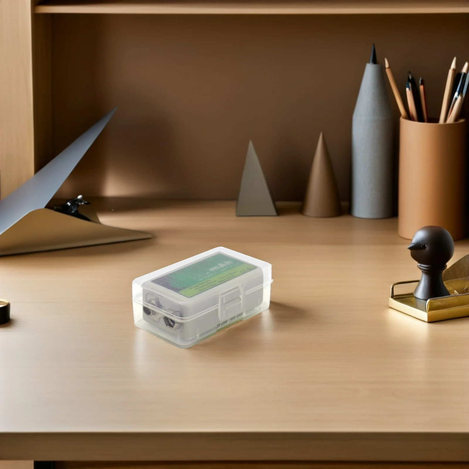 

Storage Box Transparent Small Portable 9V Batteries Organizer Case For Travel Home Use Clear Container Rechargeable