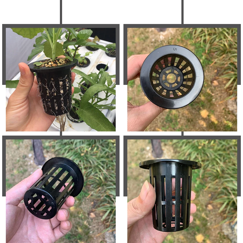 

50 Pcs Hydroponic Plant Grow Baskets Plastic Mesh Net Cups for Plants Promoting Healthy Roots Growth Hydroponic Plant Pot