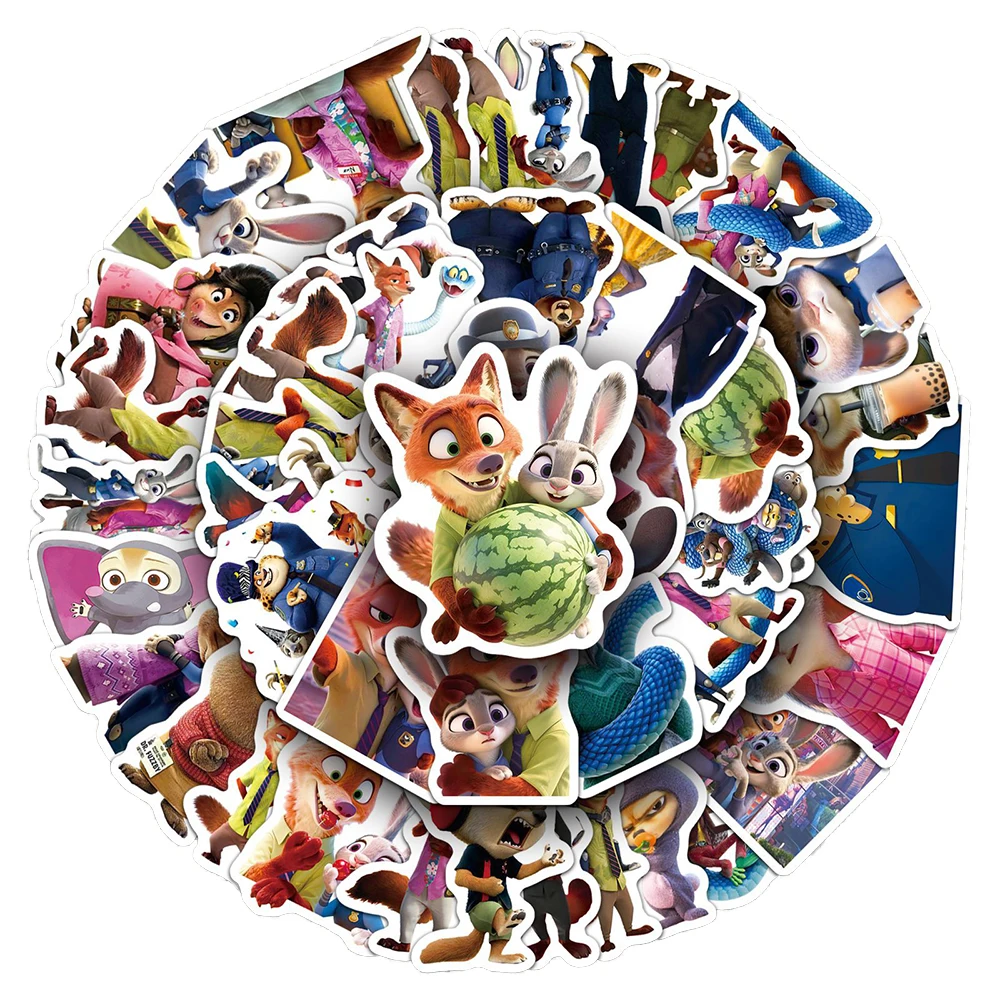 10/30/50 Uds. Pegatinas de Graffiti de Disney Zootopia 2, Pegatinas de Dibujos Animados Kawaii, Calcomanías para Botellas de Agua, Teléfonos, Maletas, Decoración, Regalos