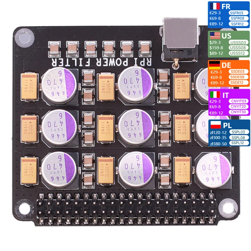 Nvarcher Raspberry Pi DAC Audio Decoder Power Filter Purification Moudle For Digital Broadcasting