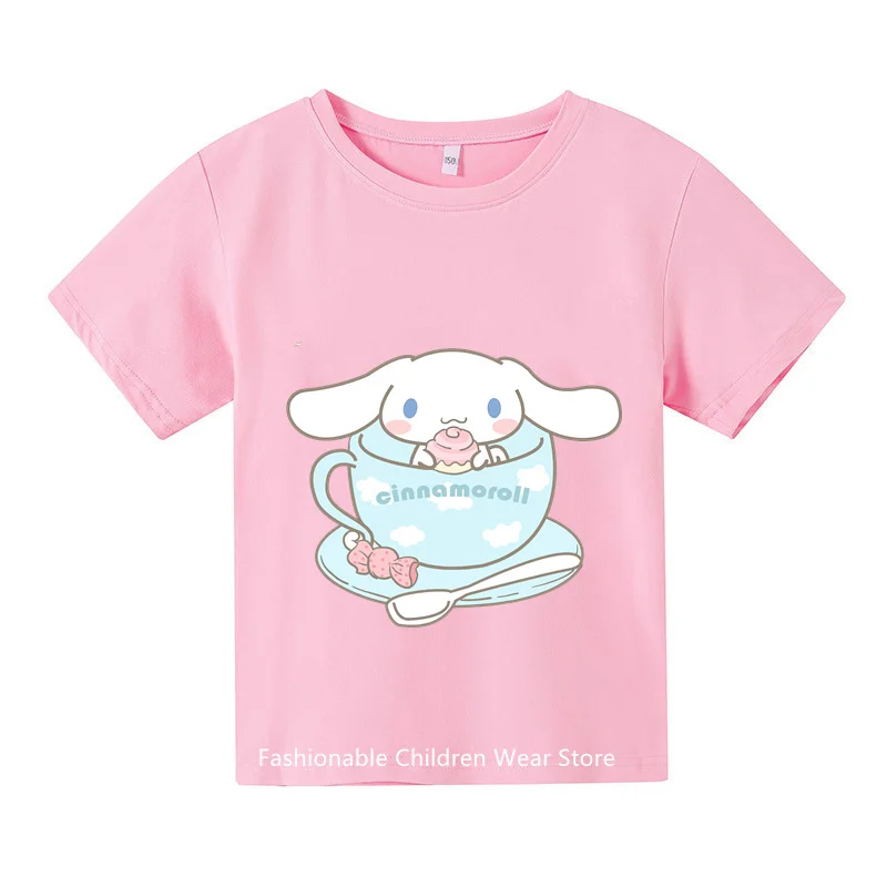 2024 New T-shirt children short sleeve student summer dress boys and girls pure cotton T-shirt girl's birthday gift