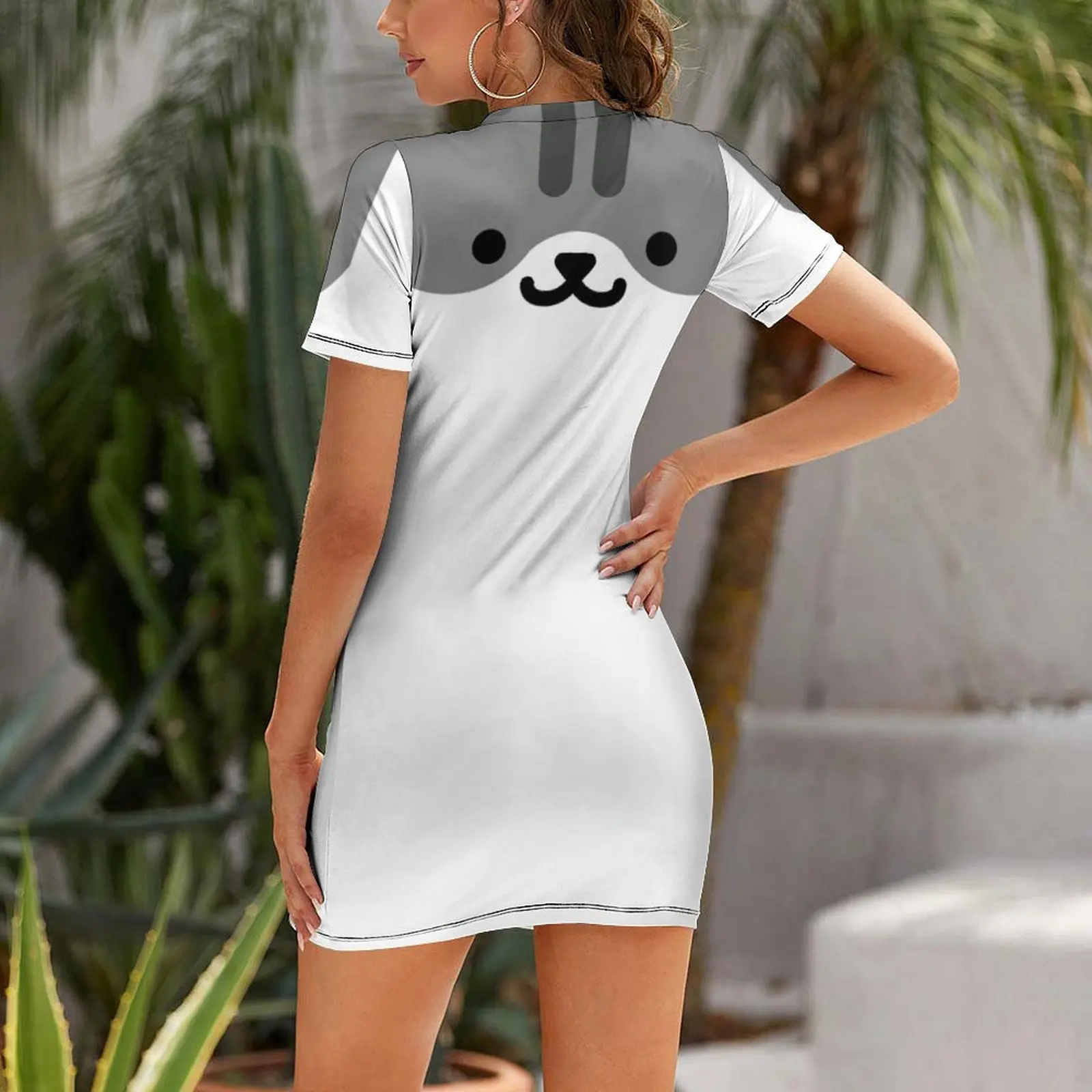 Neko Atsume - Pickles Short Sleeved Dress wedding dresses for woman Casual dresses