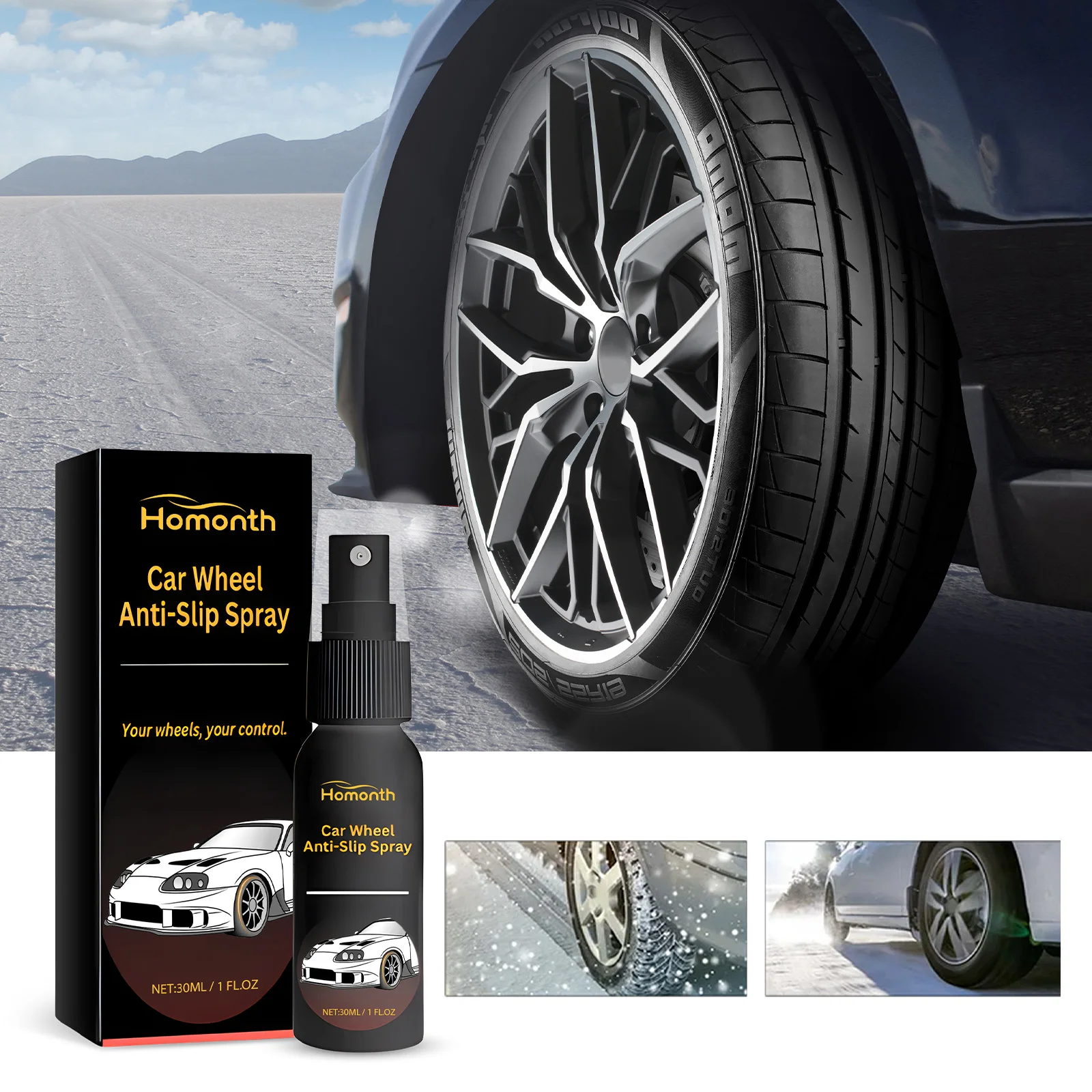 

Car Wheel Anti-Slip Spray 30ml 1PC 4PC 10PC Car Hub Cleaning And Decontamination Care Repair Wheel Withstand Slip Cleaner