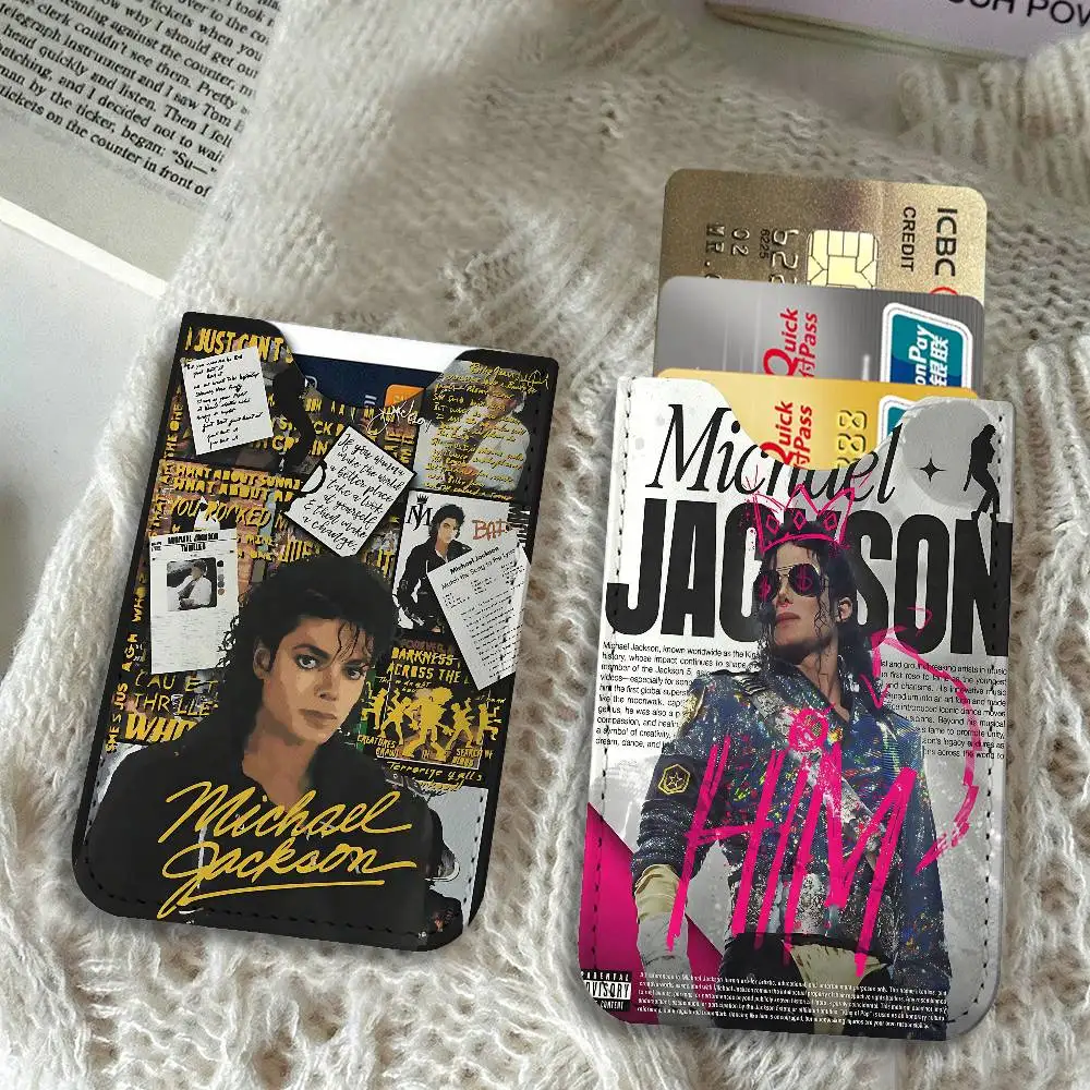 Musicians And Singers Michael Jackson Leather Mini Wallet for Men, Thin Pocket Credit Card Separate ID & Bus Card