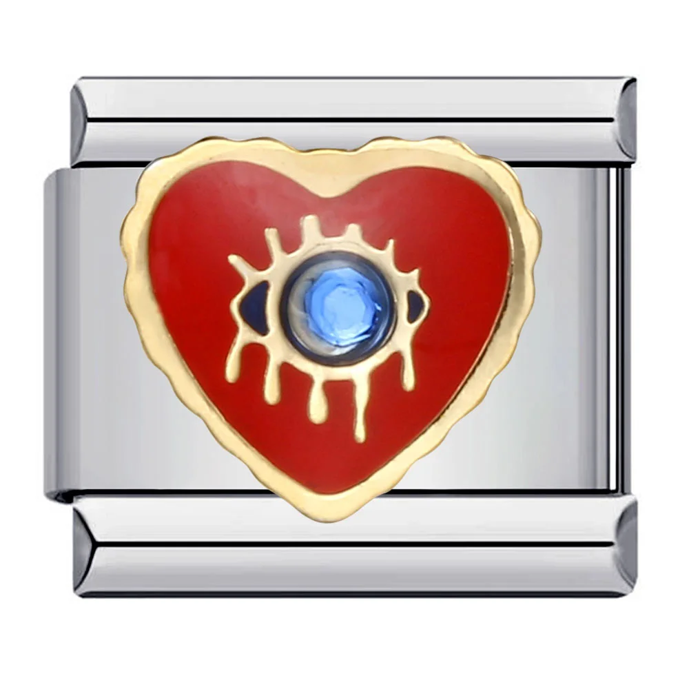 Valentinstag Romantische Süße Rote Liebesherz-Buchstaben Italienische Charm-Elemente Passend für 9mm Edelstahl-Armband Schmuck DIY-Herstellung – Detail 3