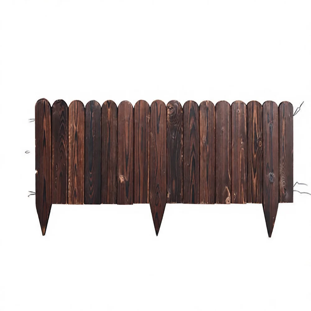 Carbonized Timber Fence Garden Landscape Decorative Barrier Outdoor Yard Lawn Edging Partition Vegetable Patch Guarding