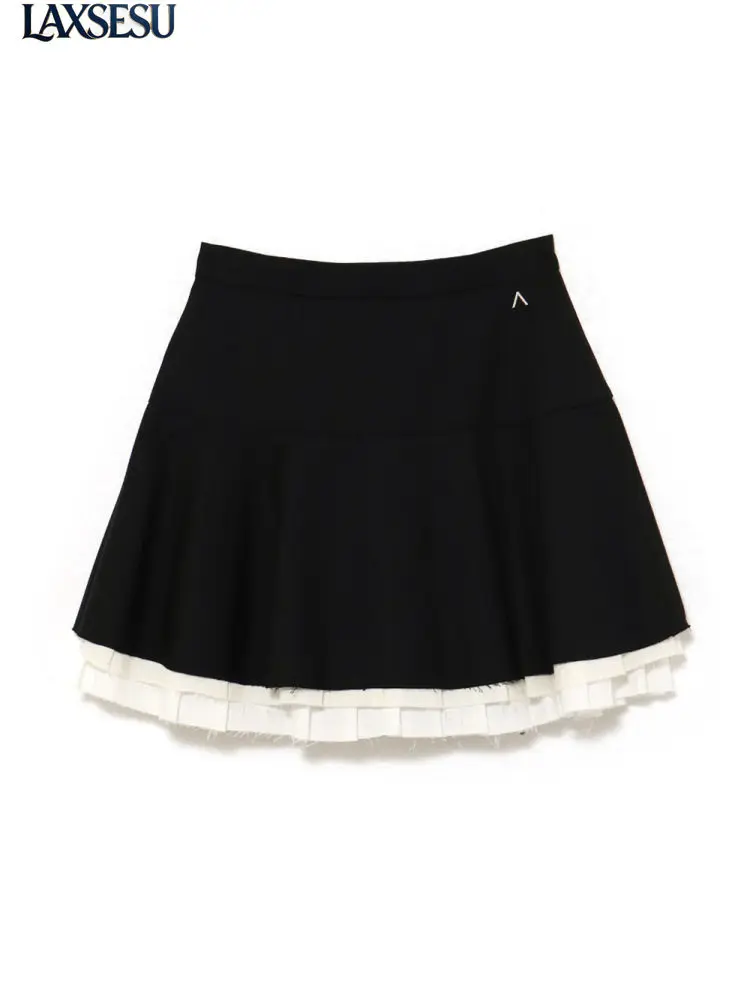 Japanese New Women's Sweet Versatile Comfortable Womens' Short Skirt with Tassel Edge Solid Color A-line Casual Skirts for Girl