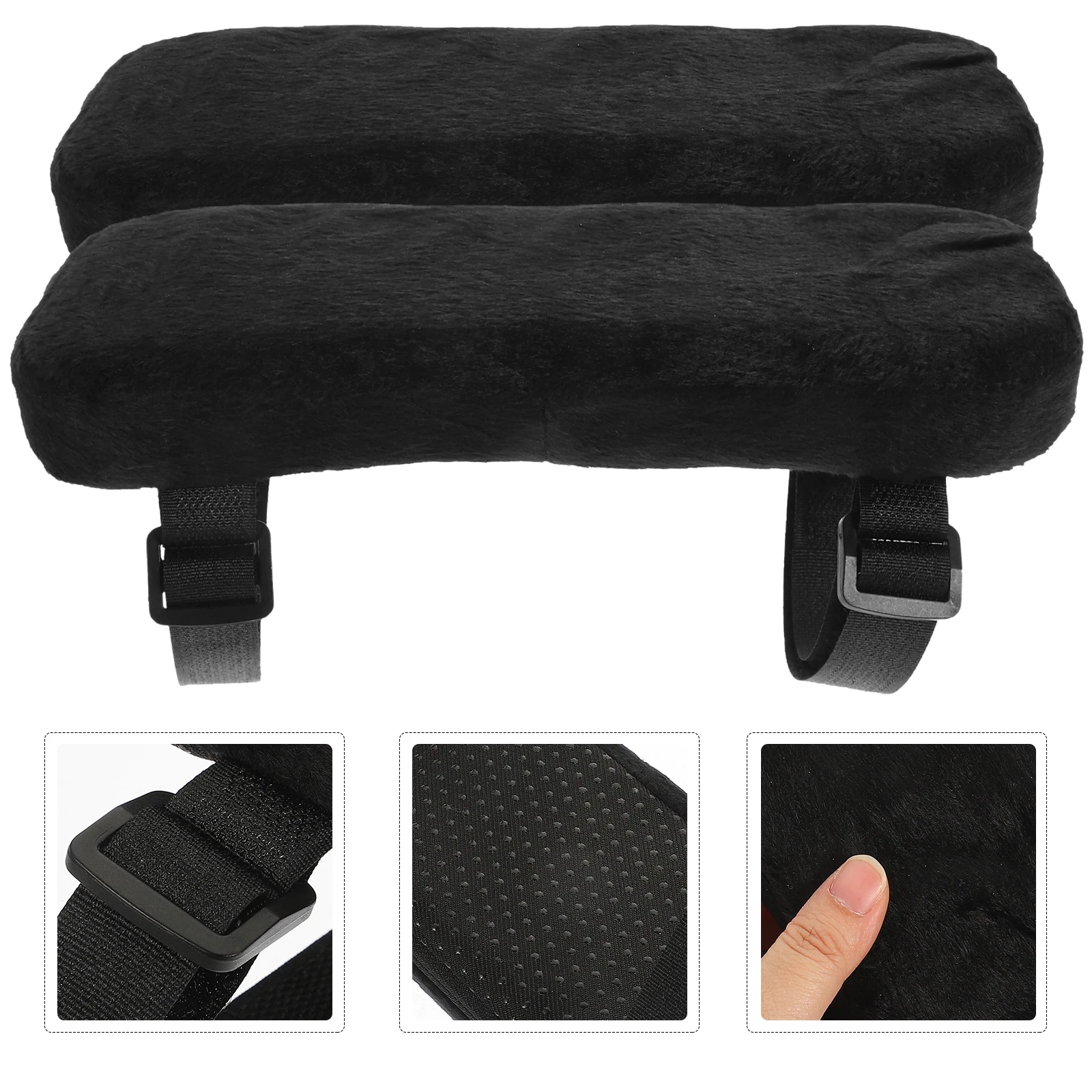 

2Pcs Black Armrest Pad Ergonomic Elbow Pads for Office Home Gaming Wheelchair Desk Cushion Universal Fit Pressure Relief