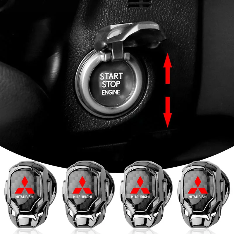 

1Pc Car One-touch Start Cover Engine Ignition Switch Button Decor Emblem For Mitsubishi Lancer ASX Mirage Pajero Xpander Attrage