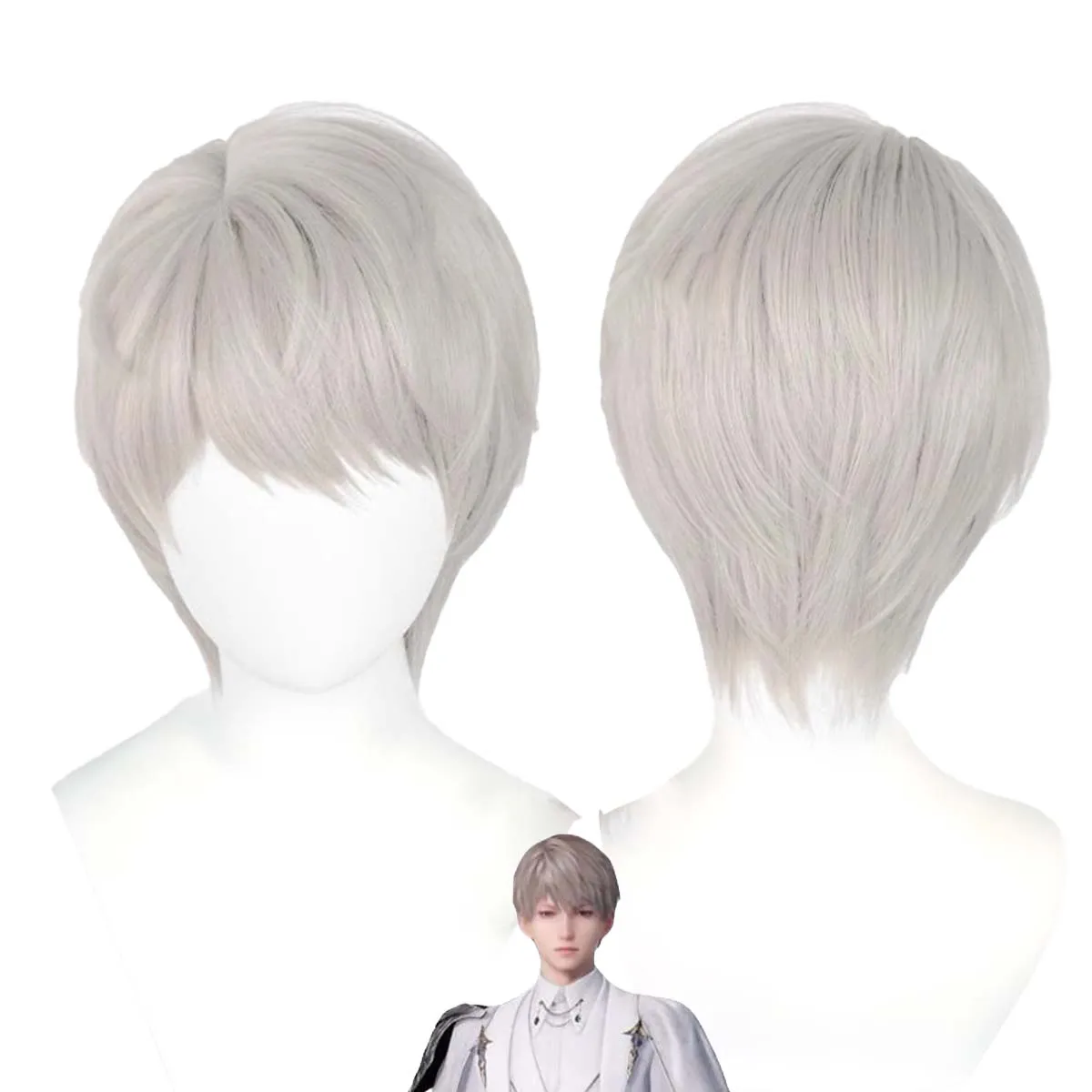 Peruka Cosplay Męska Gra Miłość i Głębokie Przestrzenie Rafayel Zayne Xavier Sylus Caleb