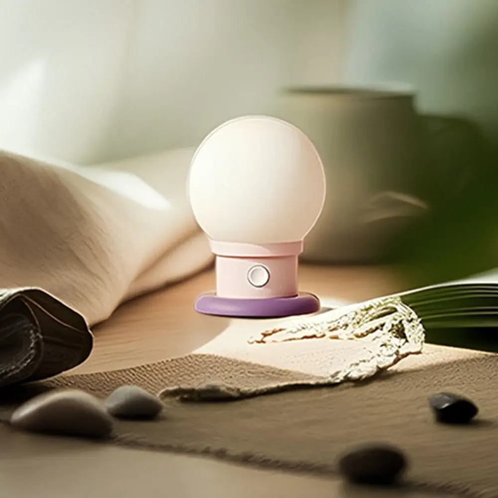 Safe Dimmable Bulb Shape Night Light Timed Portable LED Atmosphere Lamp USB Rechargeable Soft Light Bedside Lamp Restaurant