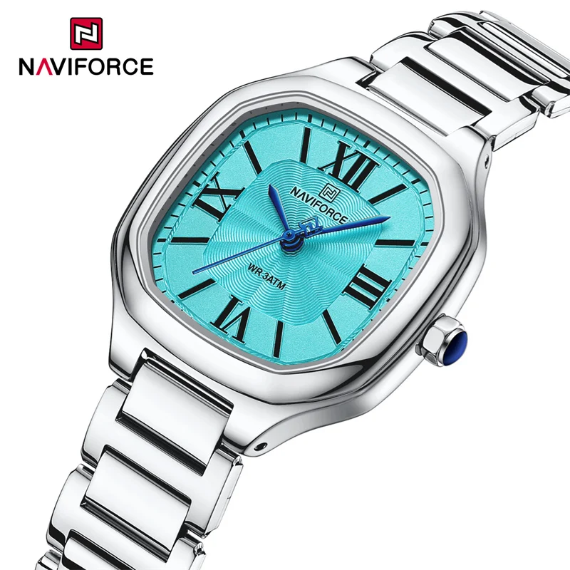 NAVIFORCE-Montre-bracelet à quartz en acier inoxydable pour femme, montre étanche pour femme, horloge tendance, qualité