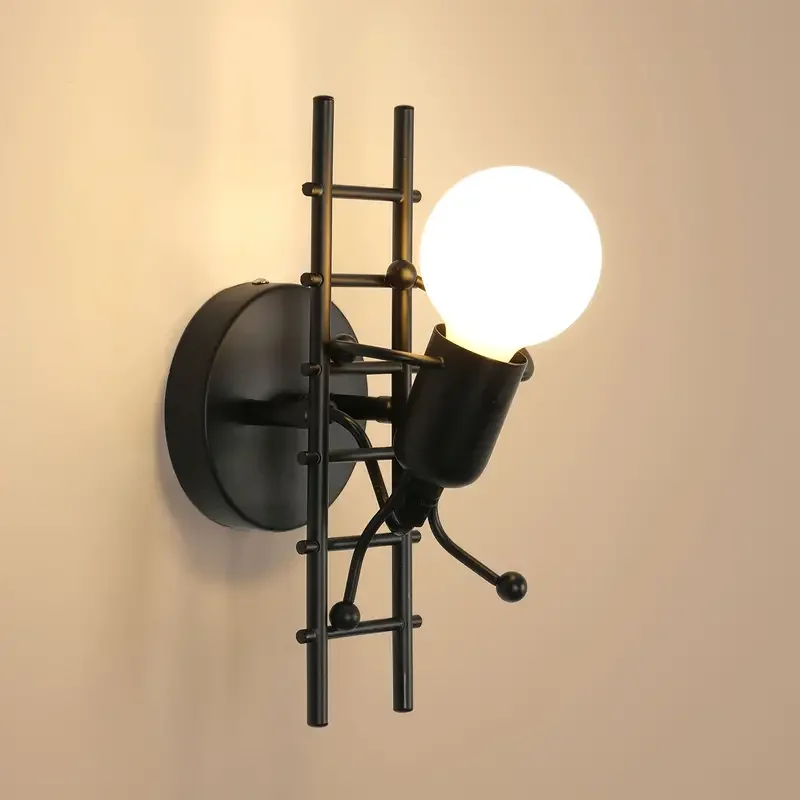 Modern Creative Climbing Man Wall Sconce Industrial Decor Wall Lamp Compatible with Bedroom Hallway Kid room Interior Lighting